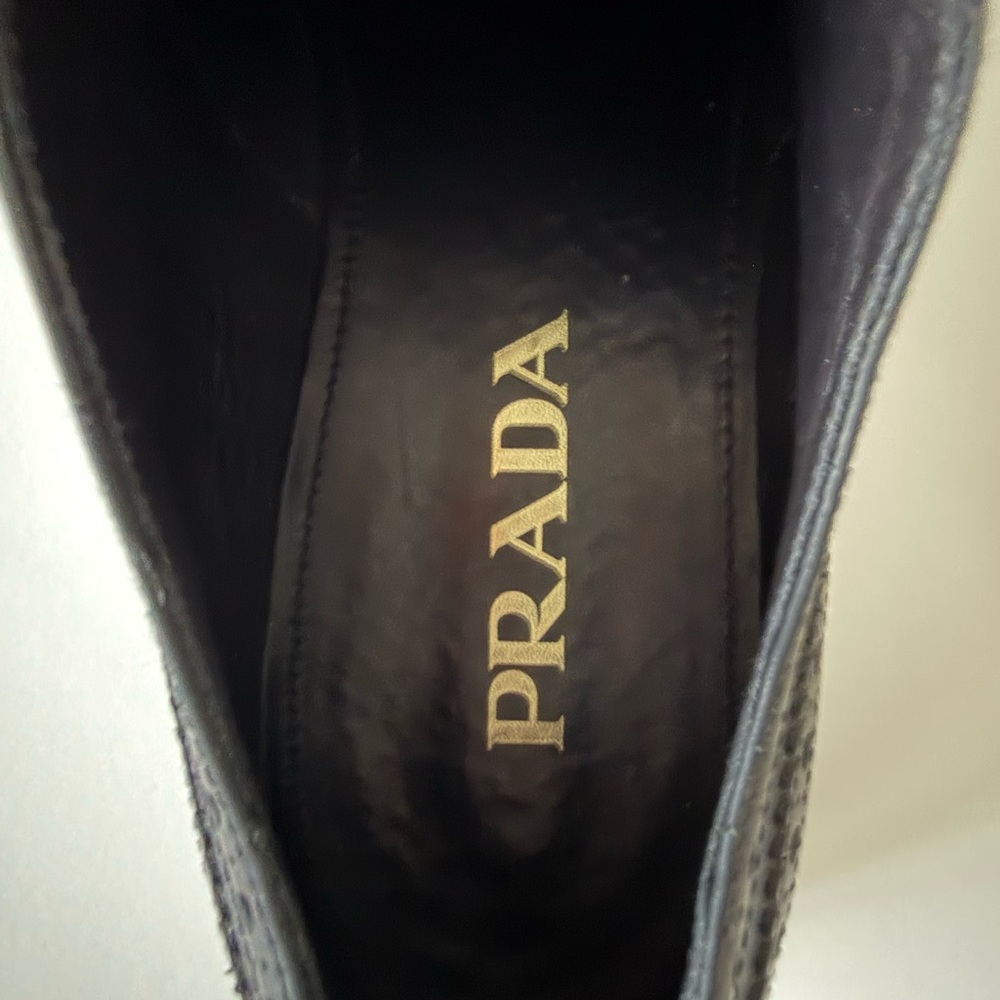 Prada Men's Black Oxford Shoes Size 7 - Picture 6 of 11